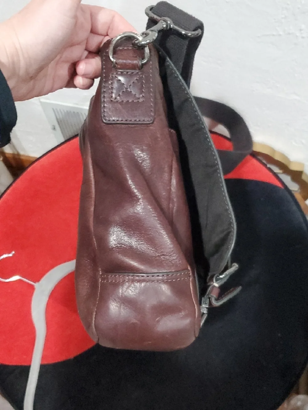 Fossil Mens Brown Leather Messenger Breif Bag In Brown